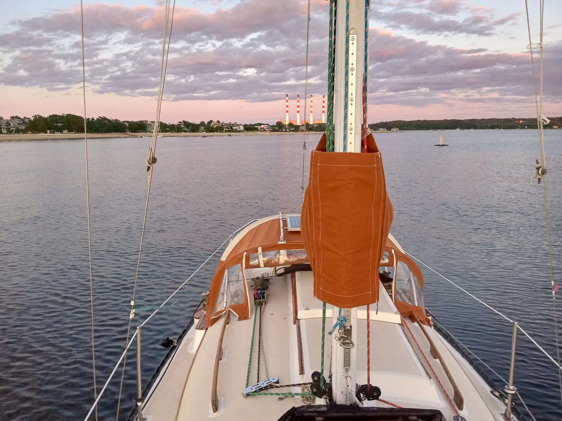 Leandra at sunset during the Great Loop journey