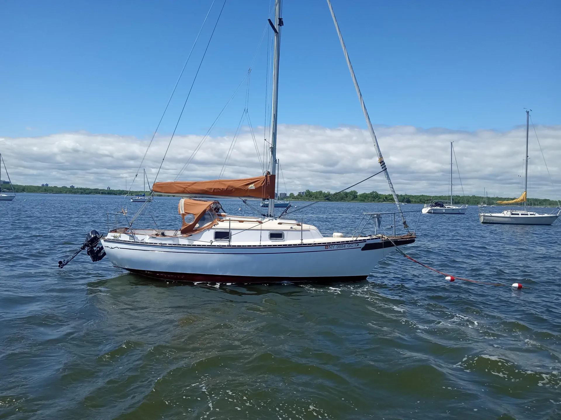 Leandra on mooring during the trip