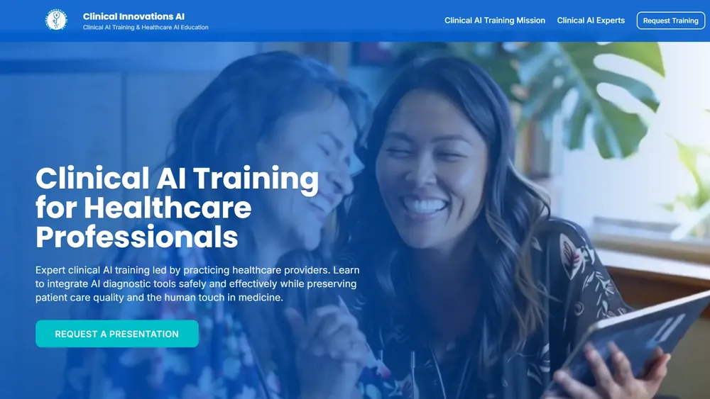 Clinical Innovations AI homepage: Clinical AI Training for Healthcare Professionals