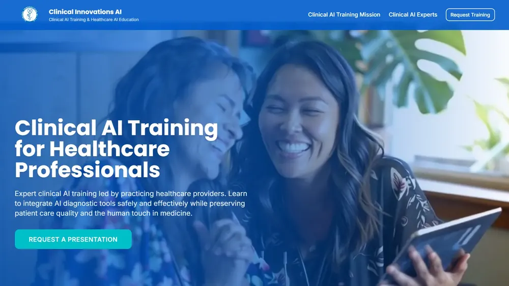 Clinical Innovations AI website screenshot