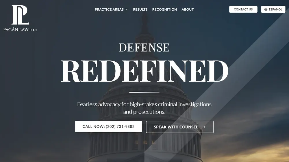 Pagán Law website screenshot